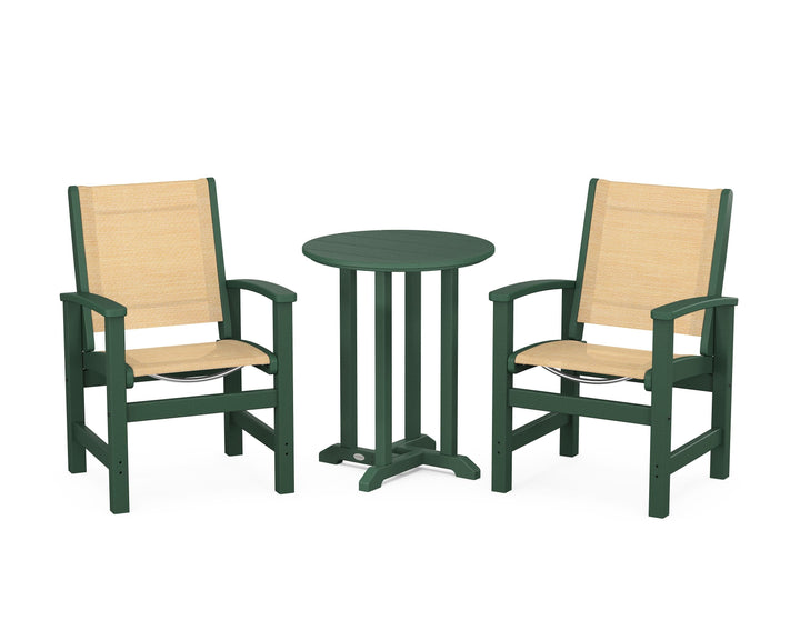 POLYWOOD® Coastal 3-Piece Round Bistro Dining Set