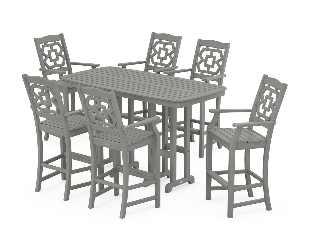 Martha Stewart by POLYWOOD® Chinoiserie Arm Chair 7-Piece Bar Set