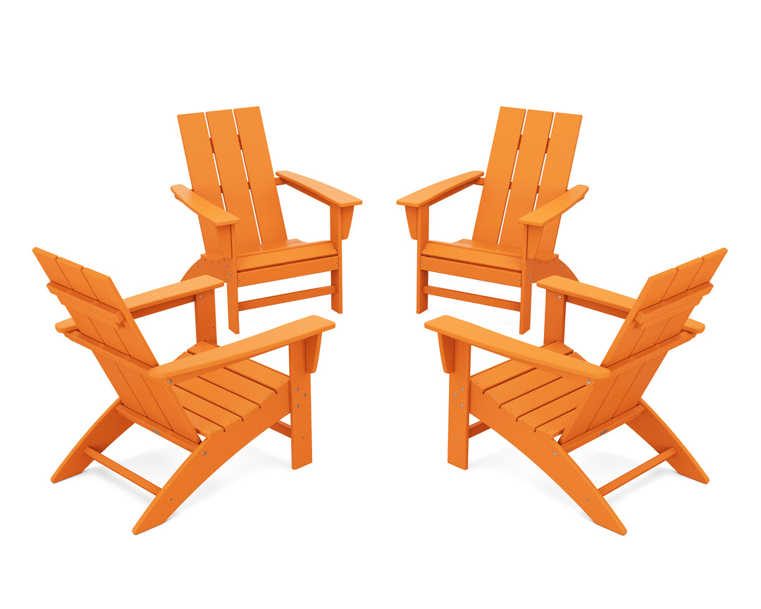 POLYWOOD® 4-Piece Modern Adirondack Chair Conversation Set