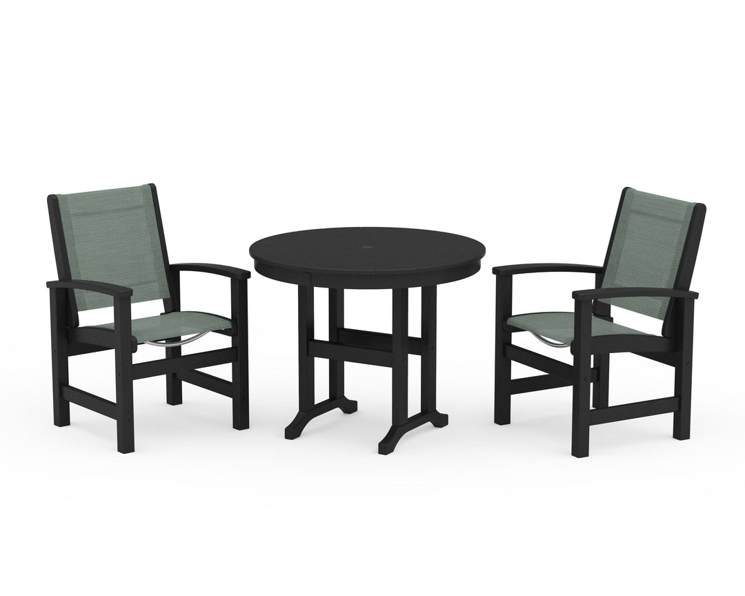 POLYWOOD® Coastal 3-Piece Round Dining Set