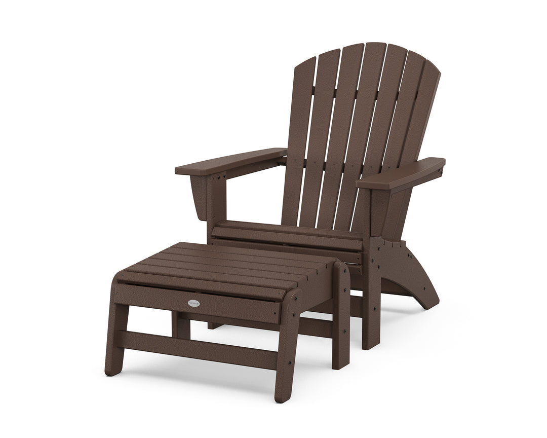 POLYWOOD® Nautical Grand Adirondack Chair with Ottoman