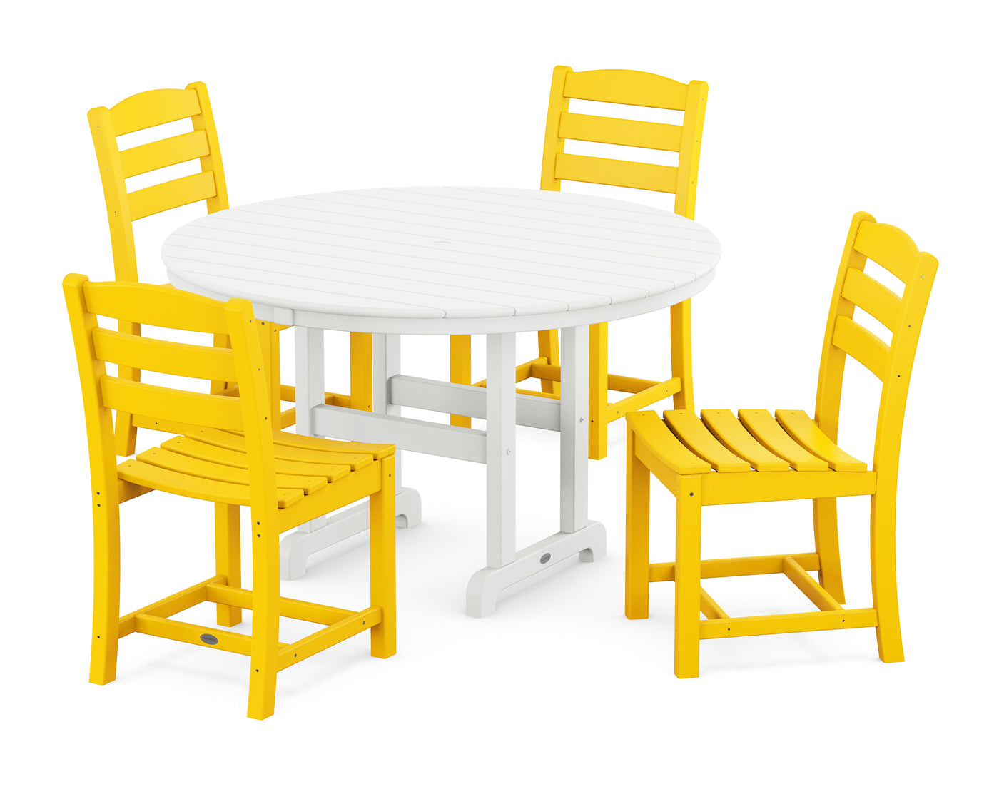 La Casa CafŽ Side Chair 5-Piece Round Farmhouse Dining Set