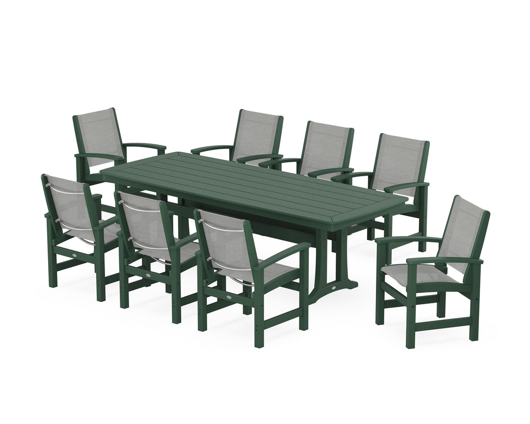 POLYWOOD® Coastal 9-Piece Dining Set with Trestle Legs