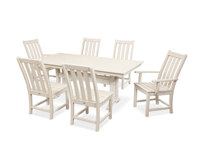 Vineyard 7-Piece Farmhouse Dining Set with Trestle Legs