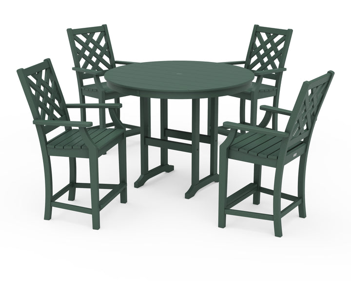 Country Living Wovendale 5-Piece Round Farmhouse Counter Set