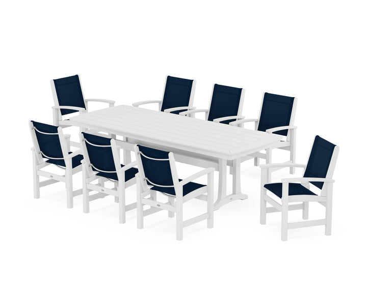 POLYWOOD® Coastal 9-Piece Dining Set with Trestle Legs