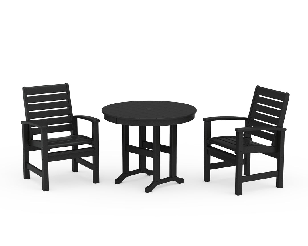 POLYWOOD® Signature 3-Piece Round Farmhouse Dining Set