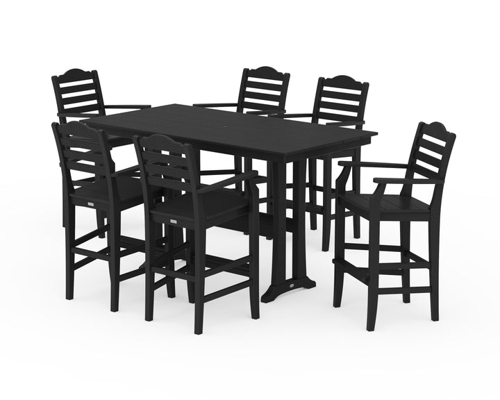 Draper James™ by  POLYWOOD® Savannah Arm Chair 7-Piece Farmhouse Bar Set with Trestle Legs