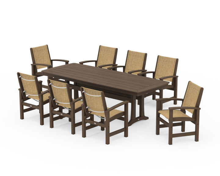POLYWOOD® Coastal 9-Piece Dining Set with Trestle Legs