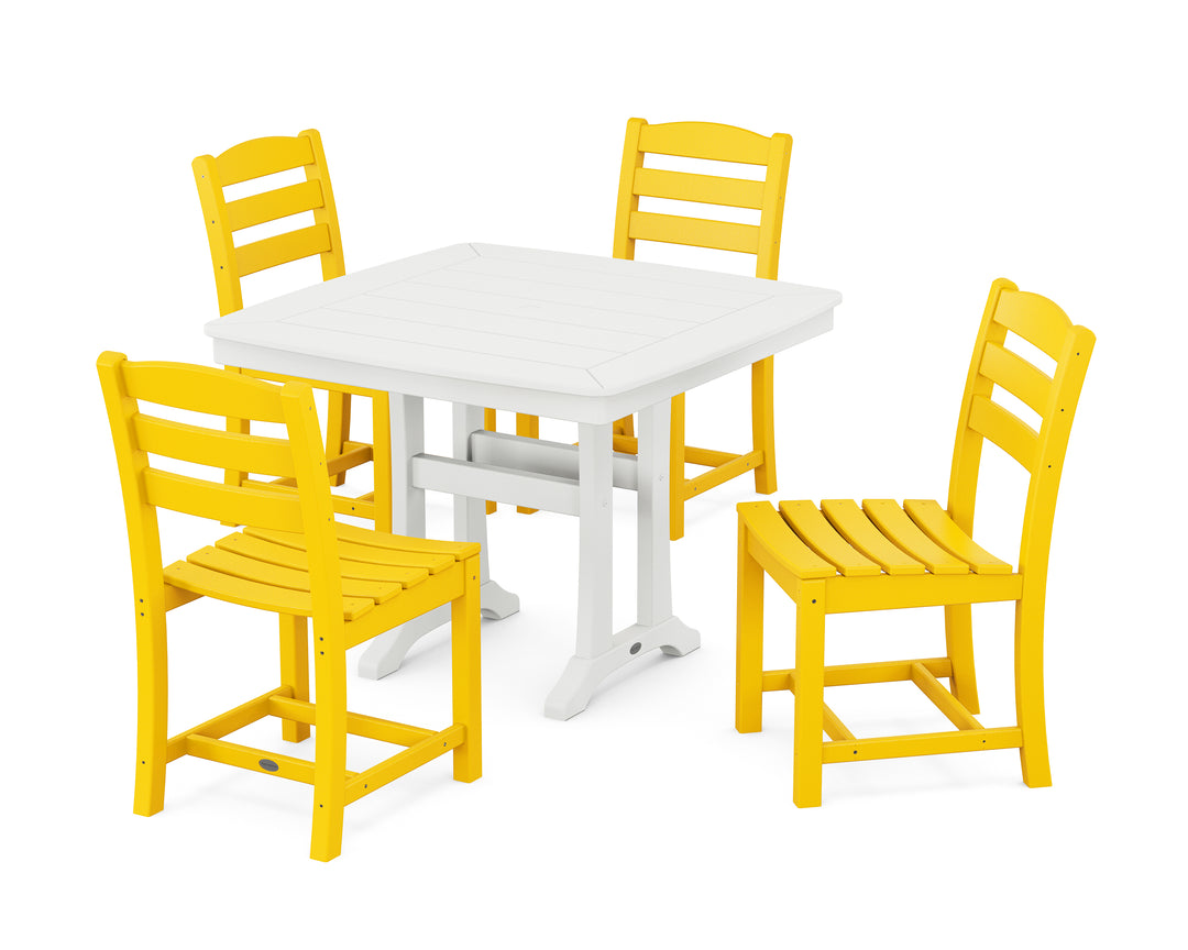 POLYWOOD® La Casa Café Side Chair 5-Piece Dining Set with Trestle Legs