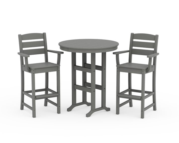 POLYWOOD® Lakeside 3-Piece Round Bar Arm Chair Set