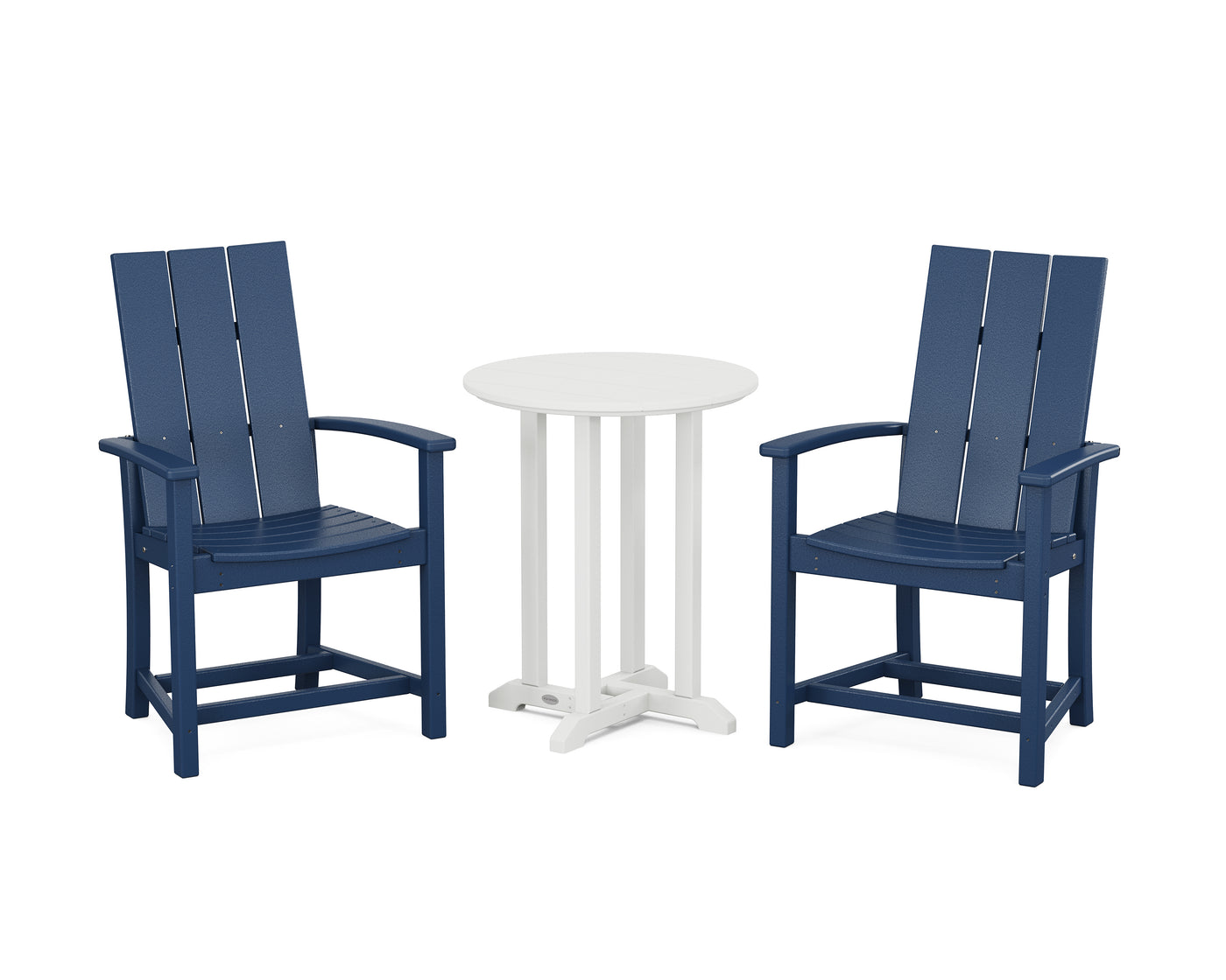 Modern Adirondack 3-Piece Round Farmhouse Bistro Dining Set