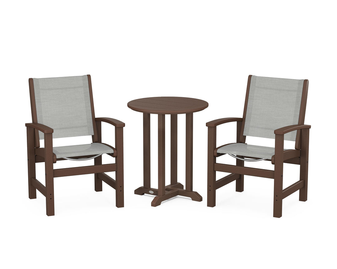 POLYWOOD® Coastal 3-Piece Round Bistro Dining Set