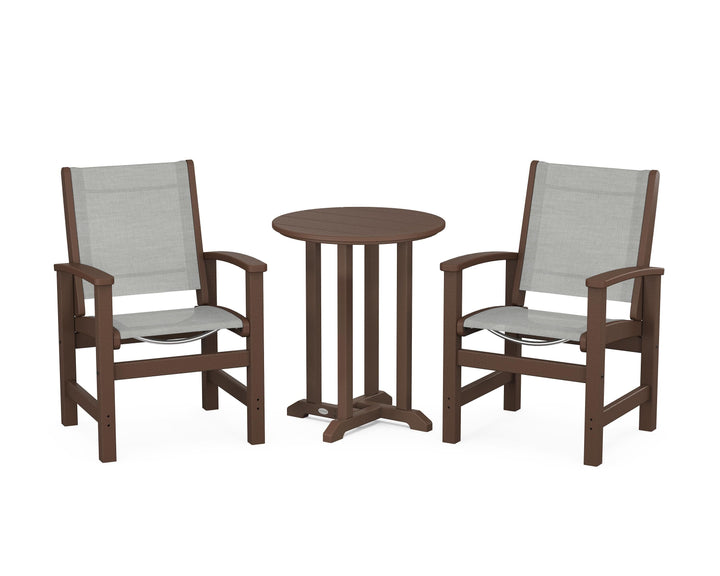 POLYWOOD® Coastal 3-Piece Round Bistro Dining Set