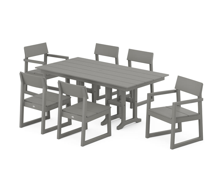 POLYWOOD® EDGE 7-Piece Farmhouse Dining Set