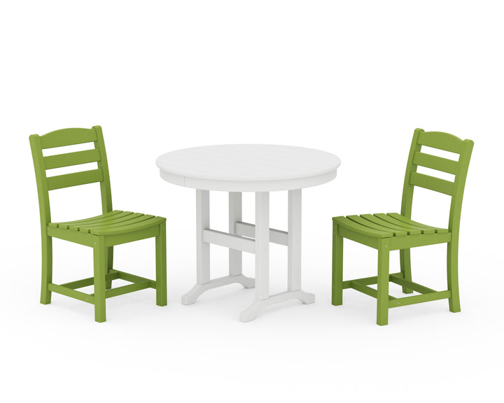 POLYWOOD® La Casa Café Side Chair 3-Piece Round Dining Set