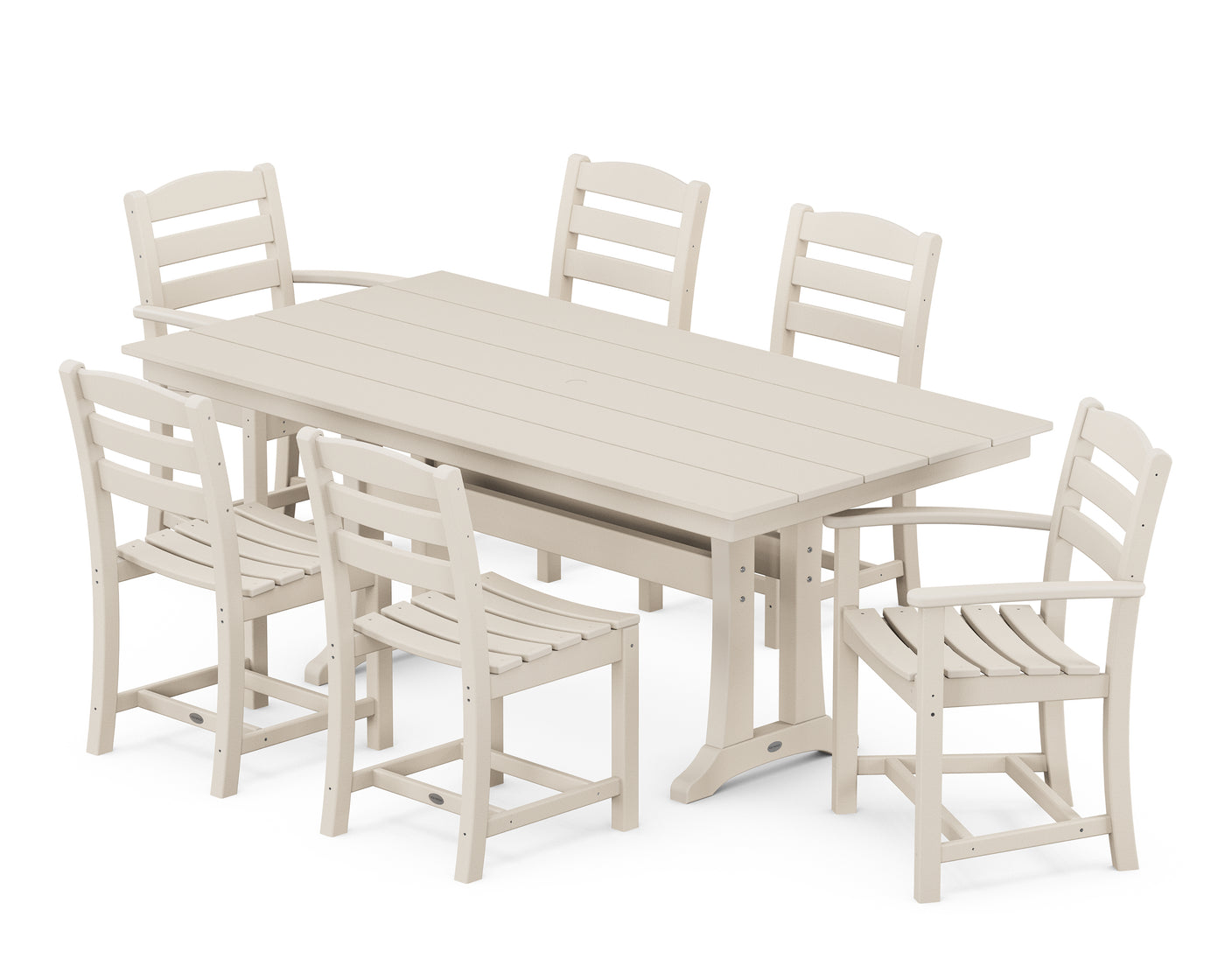 La Casa CafŽ 7-Piece Farmhouse Dining Set with Trestle Legs