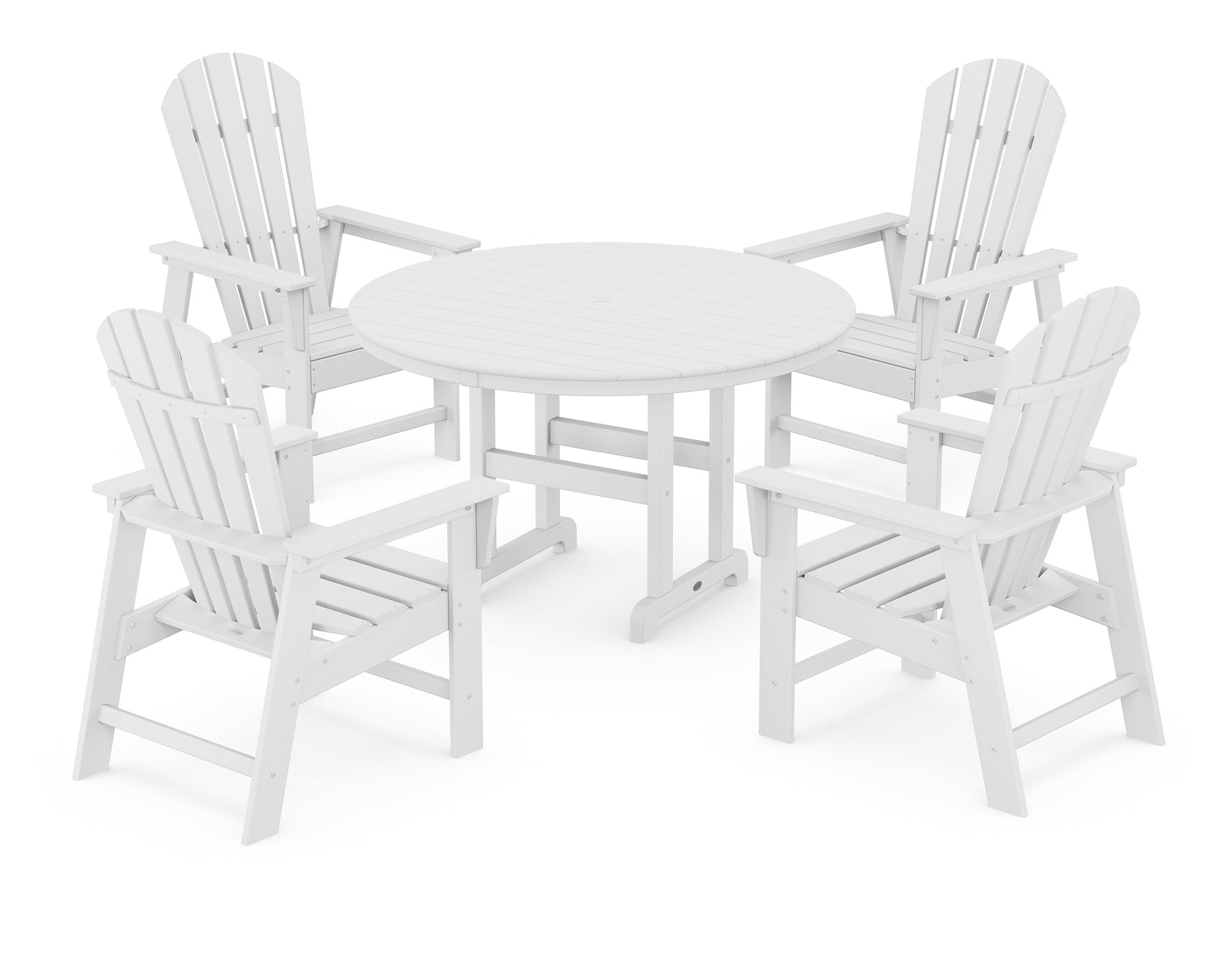 South Beach 5-Piece Round Farmhouse Dining Set