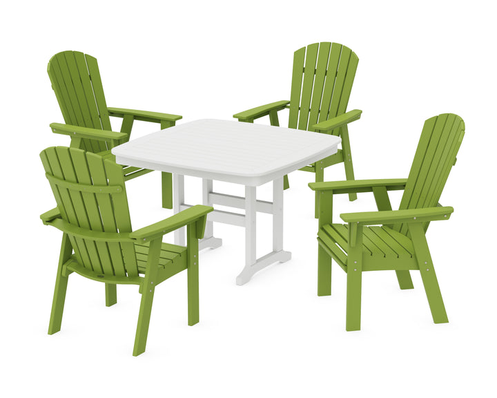 POLYWOOD® Nautical Curveback Adirondack 5-Piece Dining Set