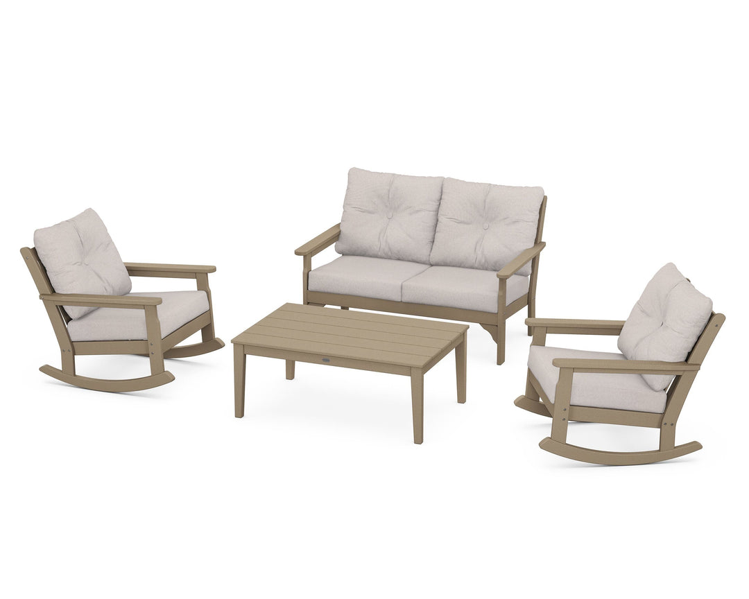 POLYWOOD® Vineyard 4-Piece Deep Seating Rocking Chair Set