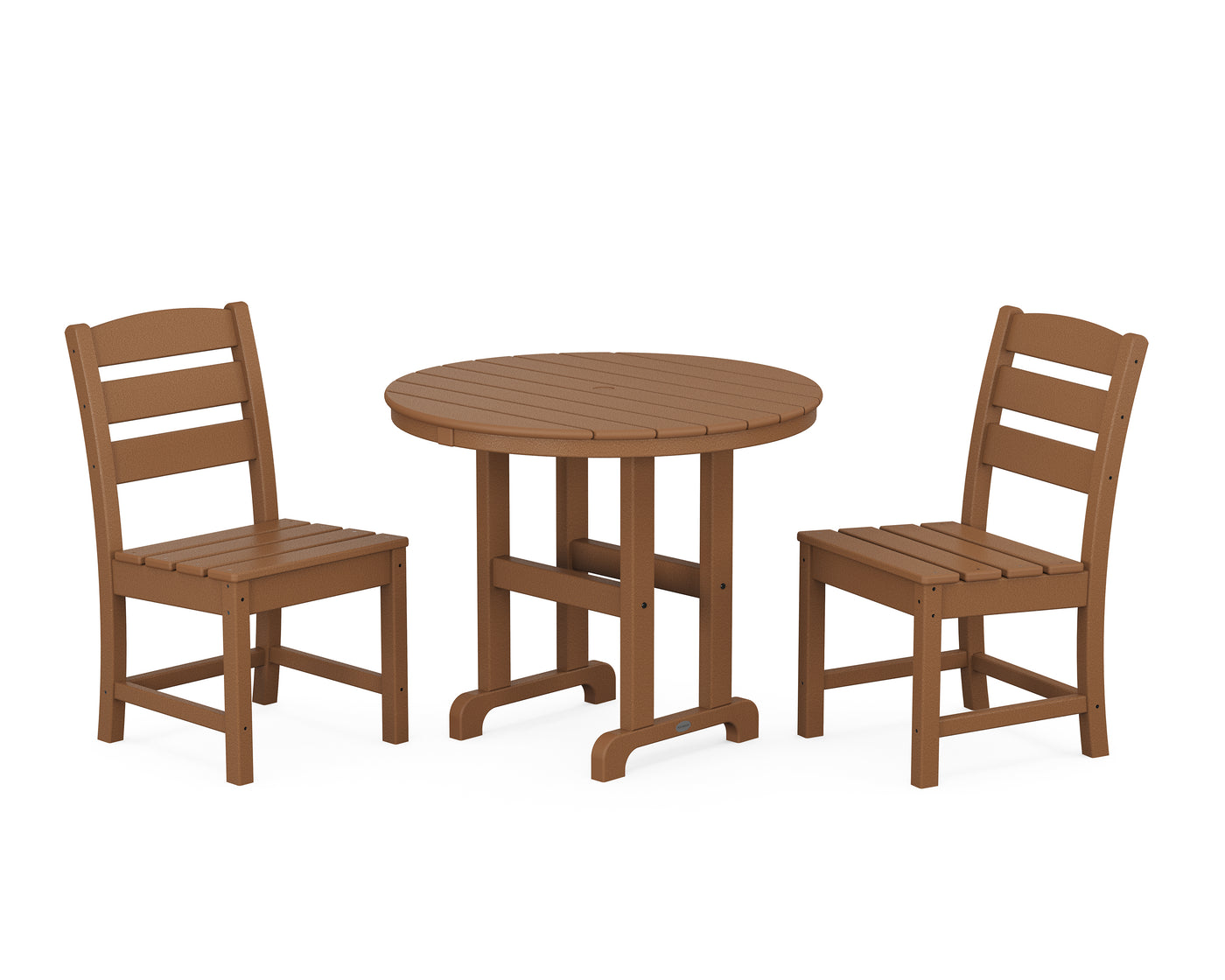 Lakeside Side Chair 3-Piece Round Dining Set