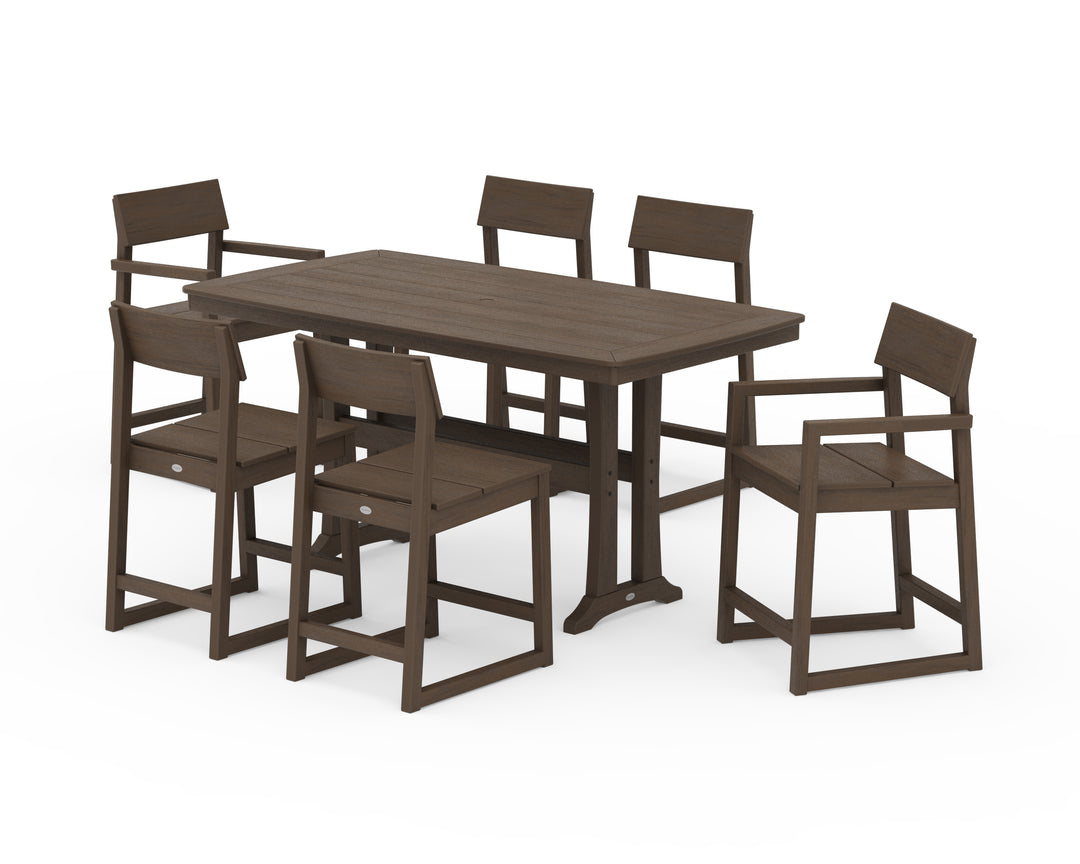 POLYWOOD® EDGE 7-Piece Counter Set with Trestle Legs
