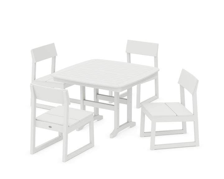 POLYWOOD® EDGE Side Chair 5-Piece Dining Set with Trestle Legs
