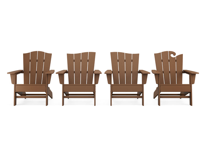 POLYWOOD® Wave Collection 4-Piece Adirondack Chair Set