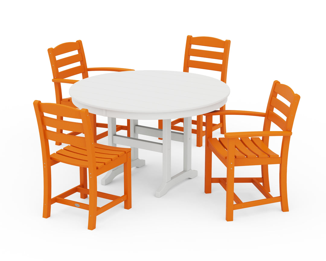 POLYWOOD® La Casa Café 5-Piece Round Farmhouse Dining Set