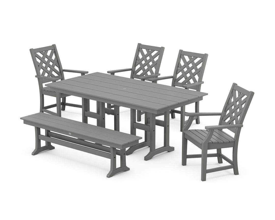Country Living Wovendale 6-Piece Farmhouse Dining Set with Bench