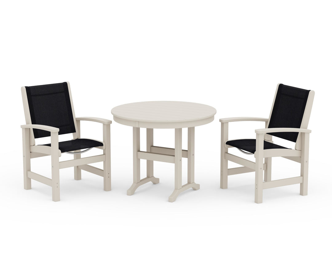 POLYWOOD® Coastal 3-Piece Round Dining Set
