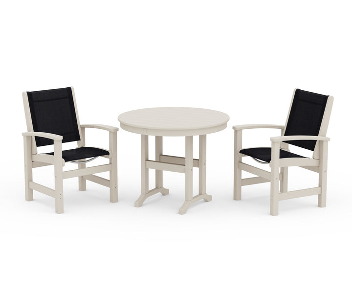 POLYWOOD® Coastal 3-Piece Round Dining Set