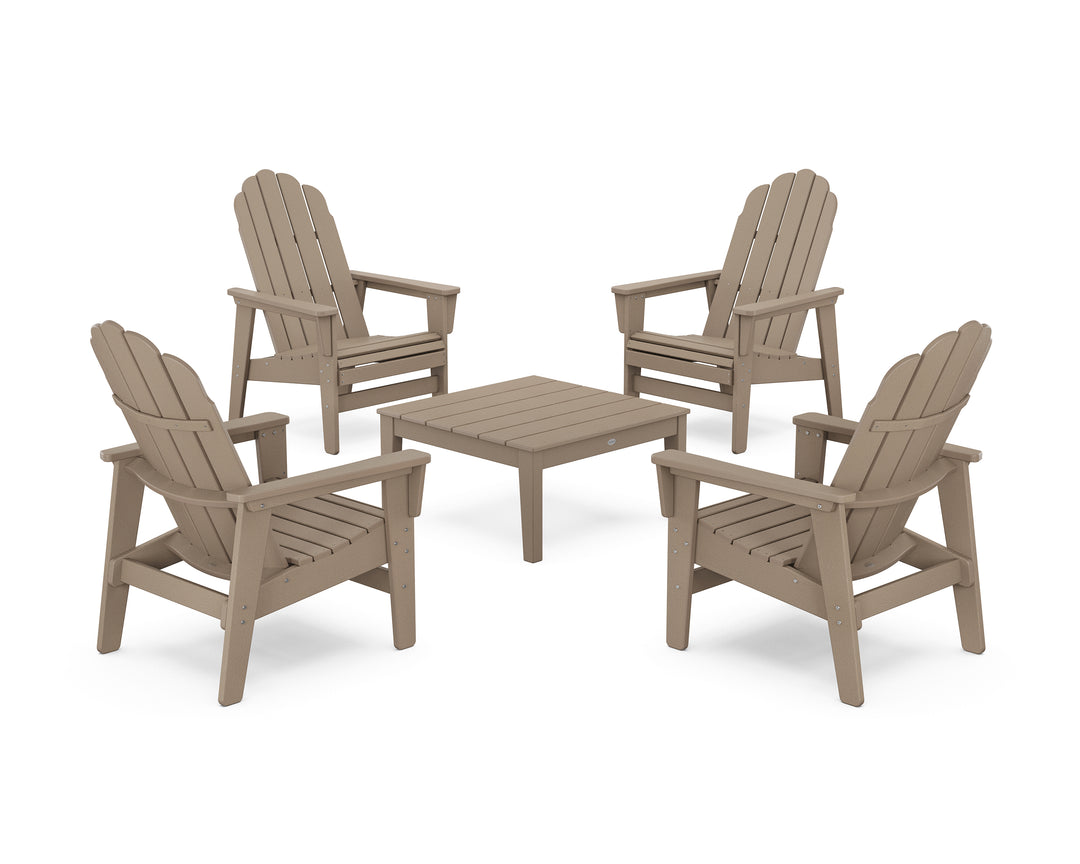 POLYWOOD® 5-Piece Vineyard Grand Upright Adirondack Chair Conversation Group