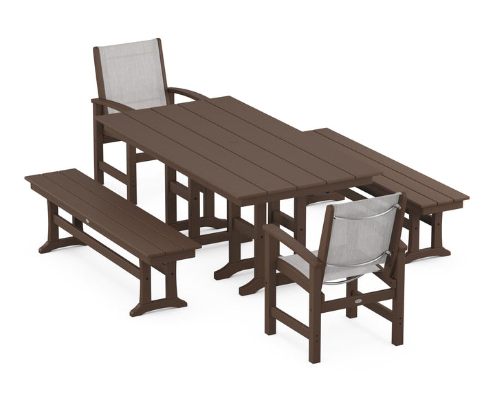 POLYWOOD® Coastal 5-Piece Farmhouse Dining Set