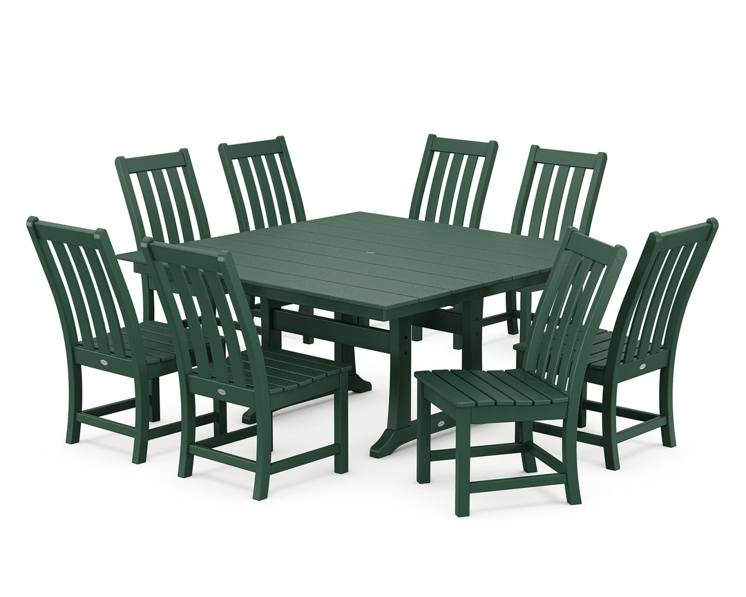 POLYWOOD® Vineyard 9-Piece Farmhouse Trestle Dining Set