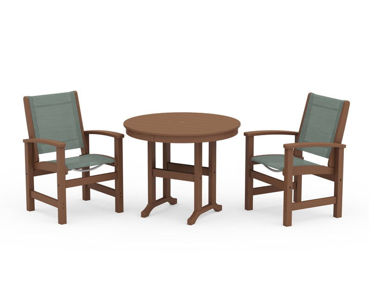 POLYWOOD® Coastal 3-Piece Round Dining Set