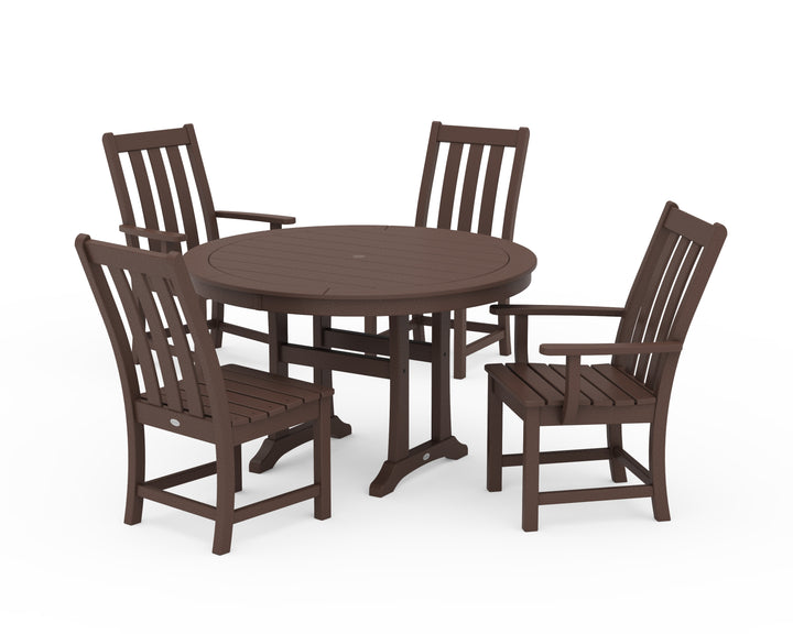 POLYWOOD® Vineyard 5-Piece Nautical Trestle Dining Set