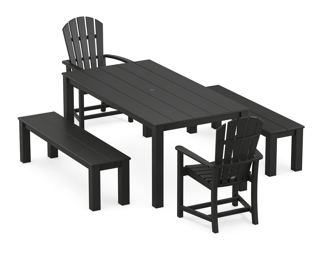 POLYWOOD® Palm Coast 5-Piece Parsons Dining Set with Benches
