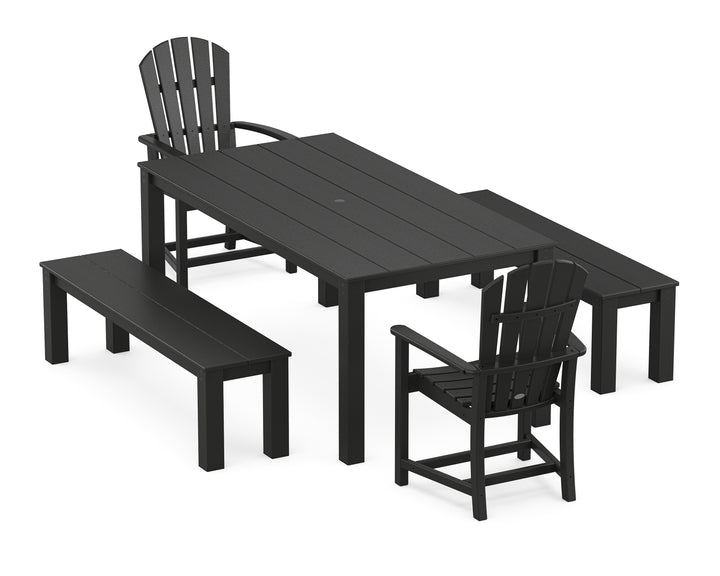 POLYWOOD® Palm Coast 5-Piece Parsons Dining Set with Benches