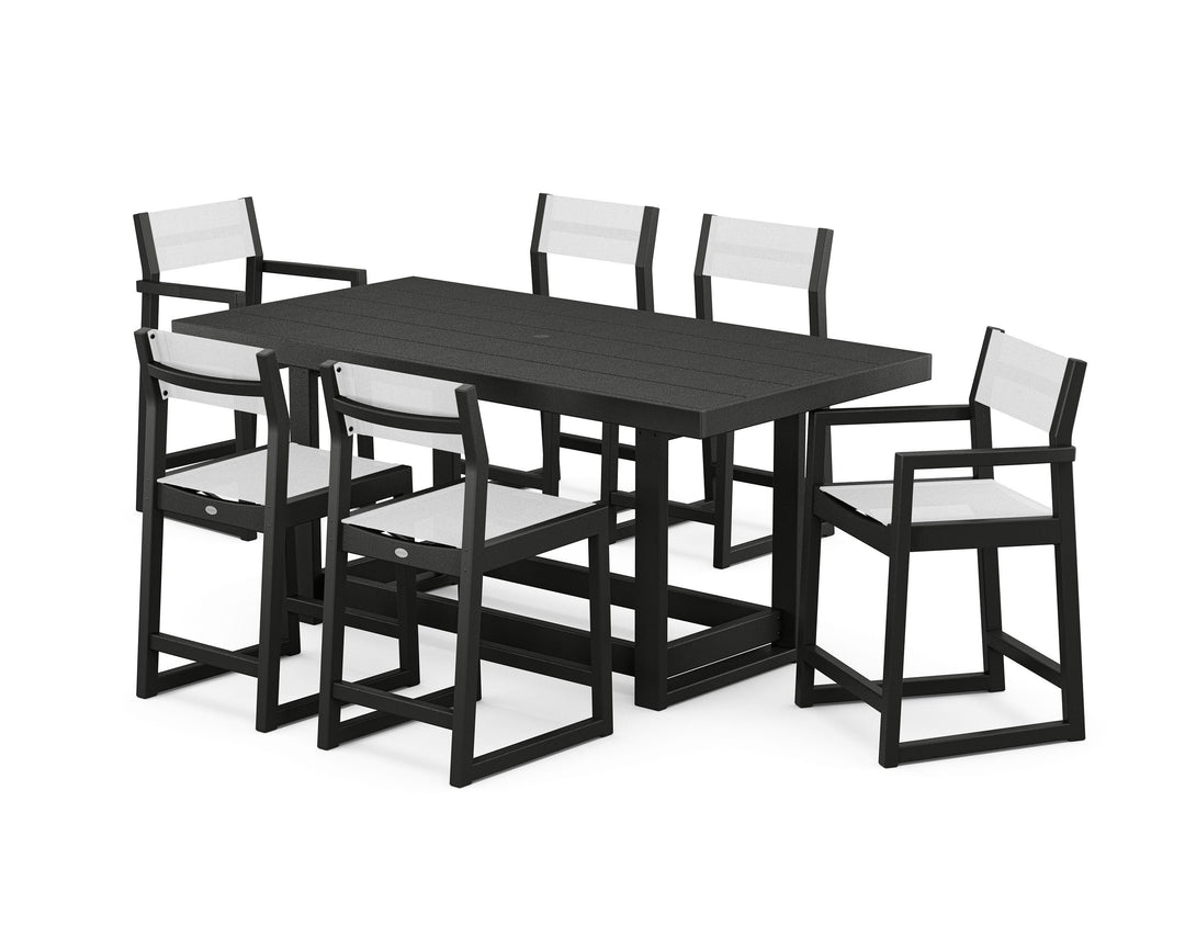 POLYWOOD® EDGE Sling 7-Piece Counter Table Set