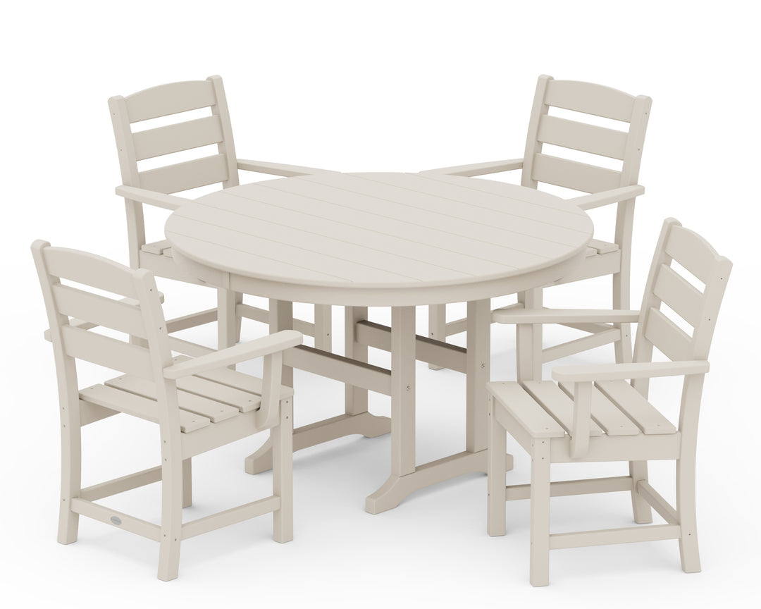 POLYWOOD® Lakeside 5-Piece Round Farmhouse Dining Set
