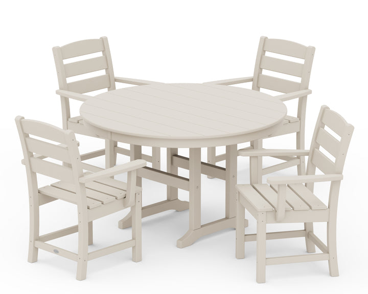 POLYWOOD® Lakeside 5-Piece Round Farmhouse Dining Set