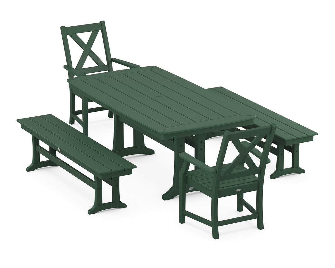 POLYWOOD® Braxton 5-Piece Dining Set with Trestle Legs