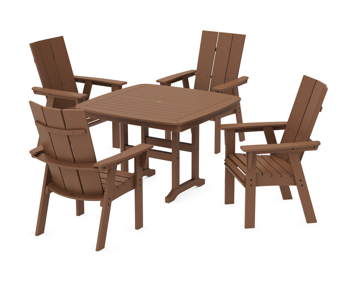 POLYWOOD® Modern Curveback Adirondack 5-Piece Dining Set