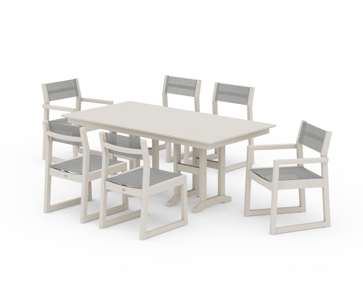 POLYWOOD® EDGE Sling 7-Piece Farmhouse Dining Set