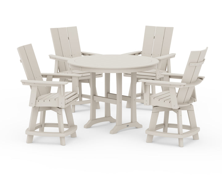 POLYWOOD® 5-Piece Modern Swivel Counter Set