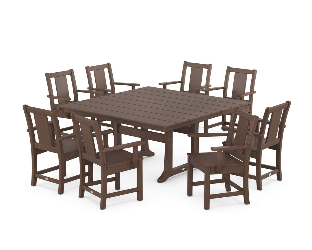 POLYWOOD® Prairie 9-Piece Square Farmhouse Dining Set with Trestle Legs