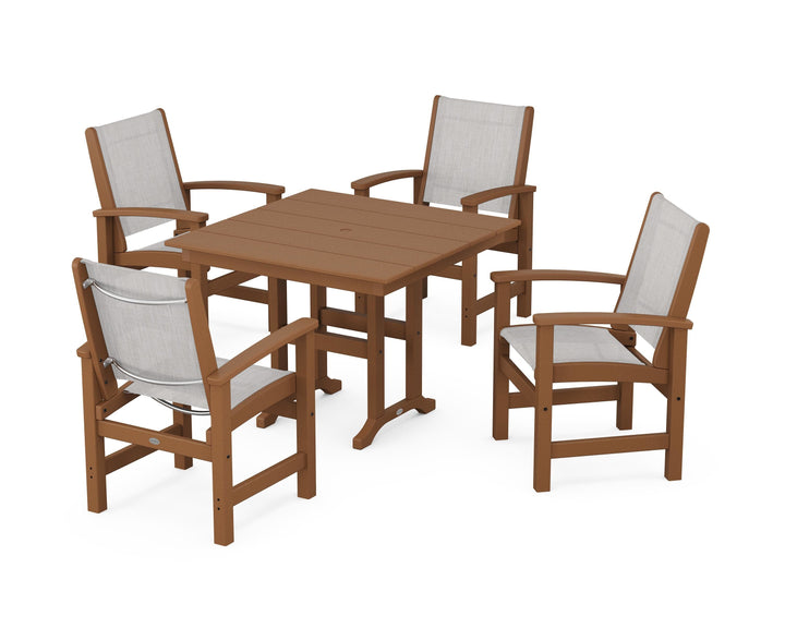 POLYWOOD® Coastal 5-Piece Farmhouse Dining Set
