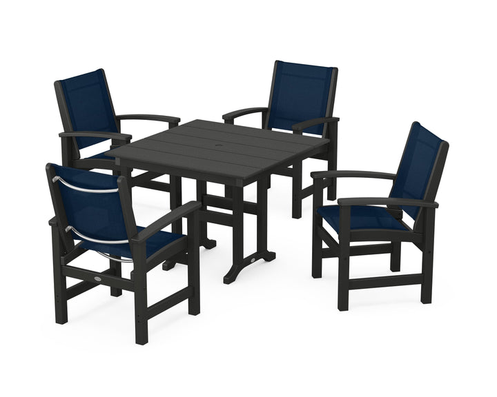 POLYWOOD® Coastal 5-Piece Farmhouse Dining Set