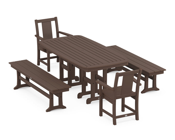 POLYWOOD® Prairie 5-Piece Dining Set with Benches